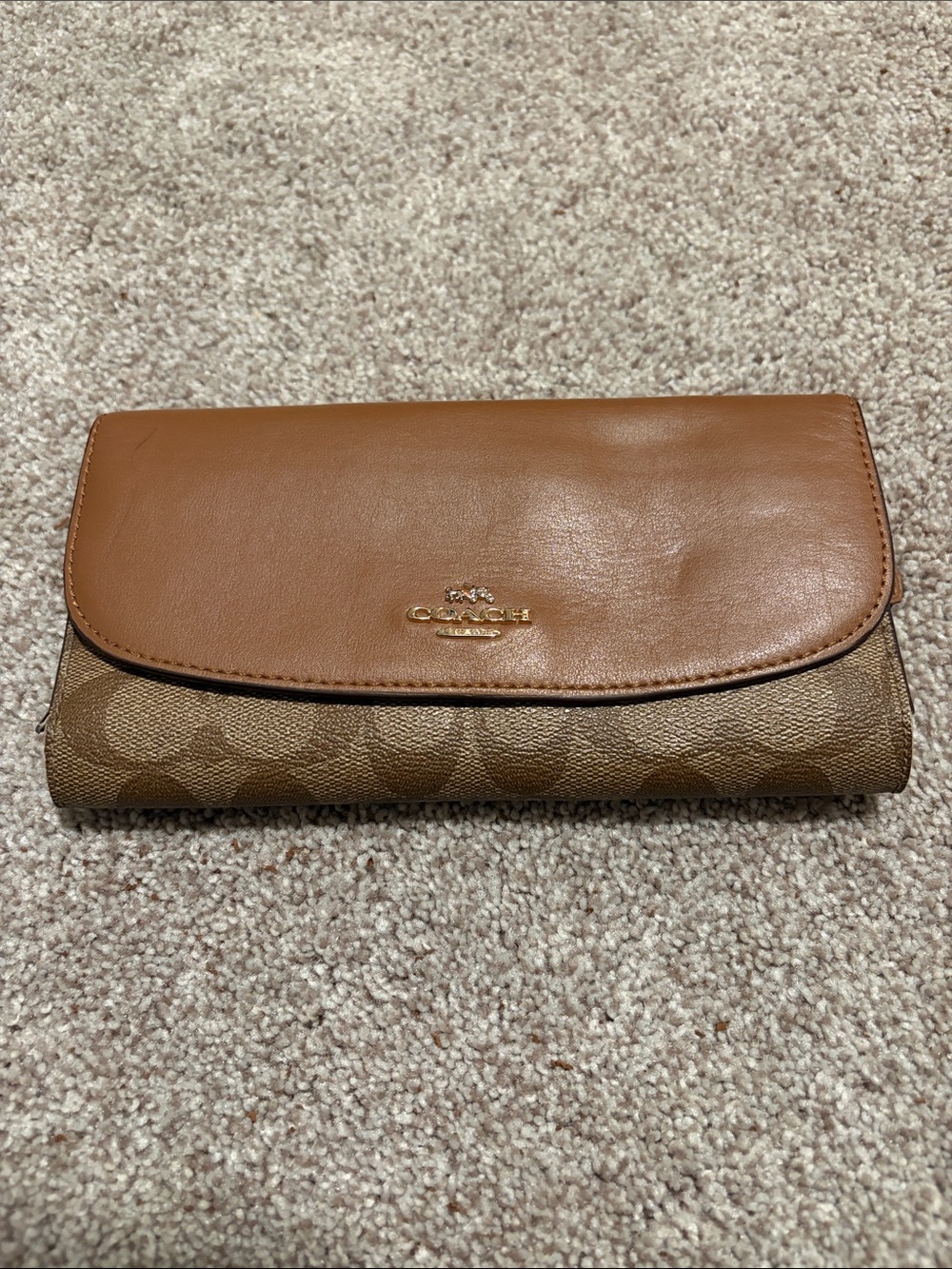 Coach Signature Slim Envelope Flap Wallet Custom Suede Interior Read Description